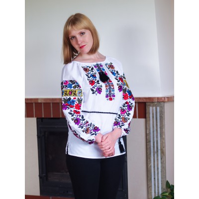 SALE!! Embroidered blouse "Evening Bouquet", size XS/S1